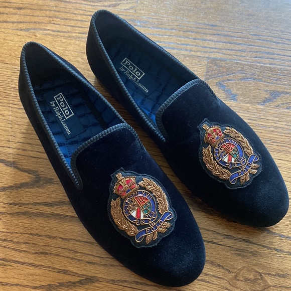 Polo by Ralph Lauren Shoes Polo Ralph Lauren Paxton Crest Velvet Slipper Size 95 Men Poshmark